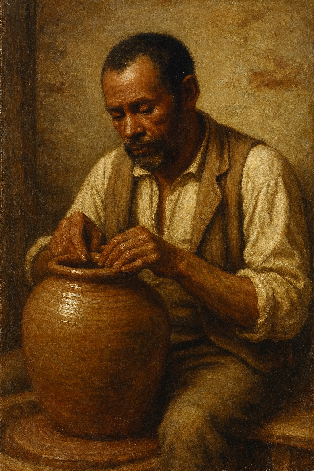 Digital artwork of Dave the Potter